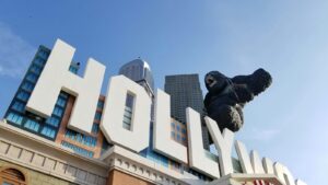 low-angle photography of hollywood building