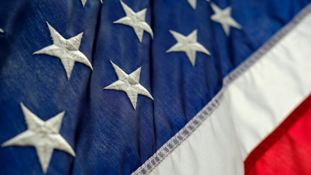 blue, white, and red flag